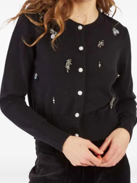 Derhy pearl-embellished buttoned cardigan