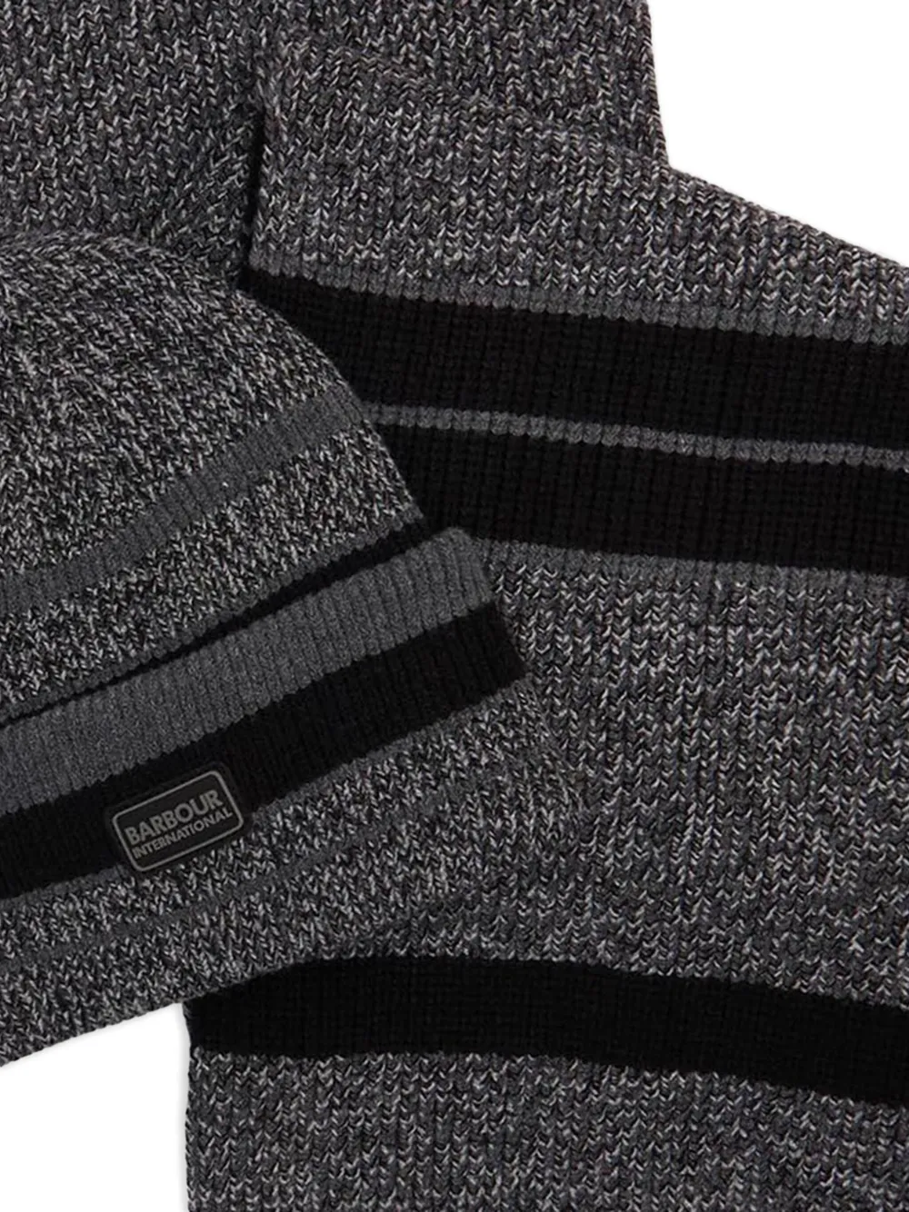 Barbour International Striped-pattern Scarve Set (set Of Two) In Gray