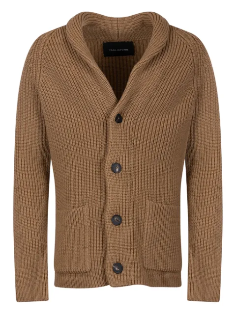 Tagliatore shawl-collar ribbed cardigan