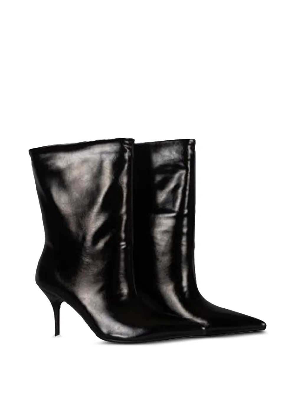 Twenty Four Haitch 80mm Tronchetto Pointed-toe Boots In Black