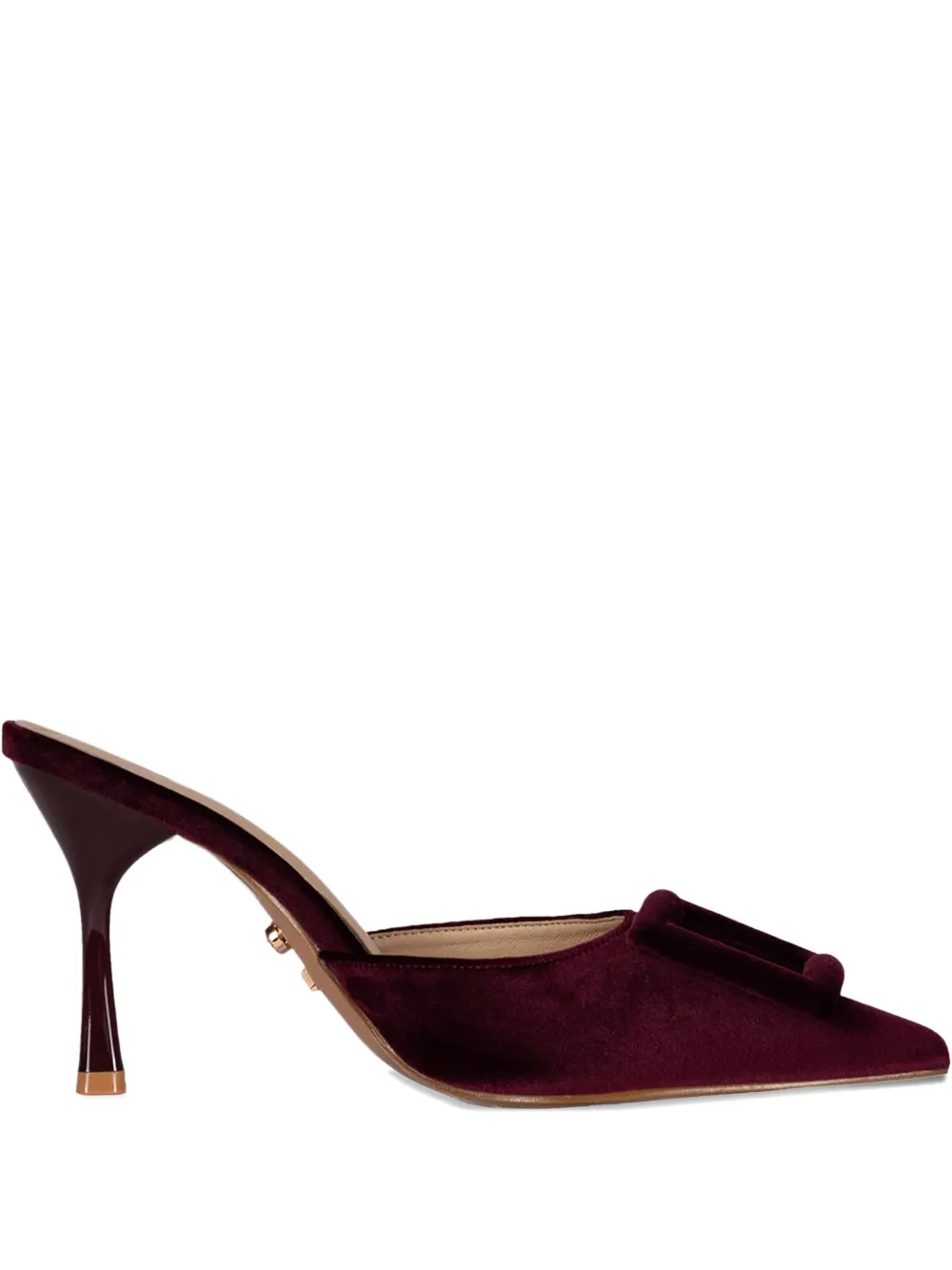 Twenty Four Haitch 70mm Buckle-detail Mules In Burgundy