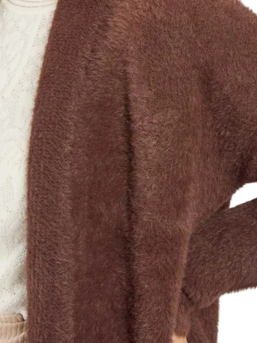 Derhy Begonia Open-front Cardigan In Brown