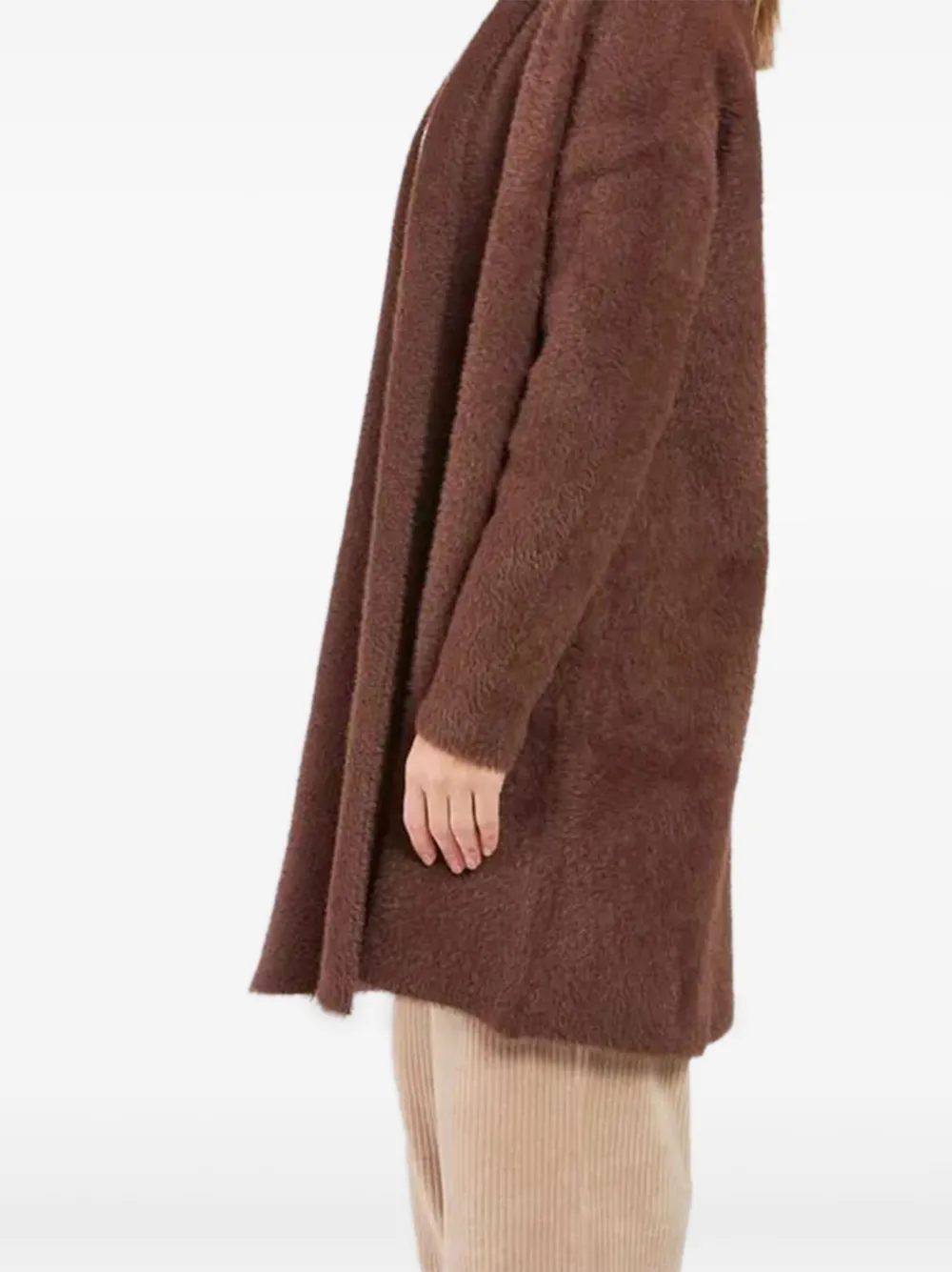 Derhy Begonia Open-front Cardigan In Brown