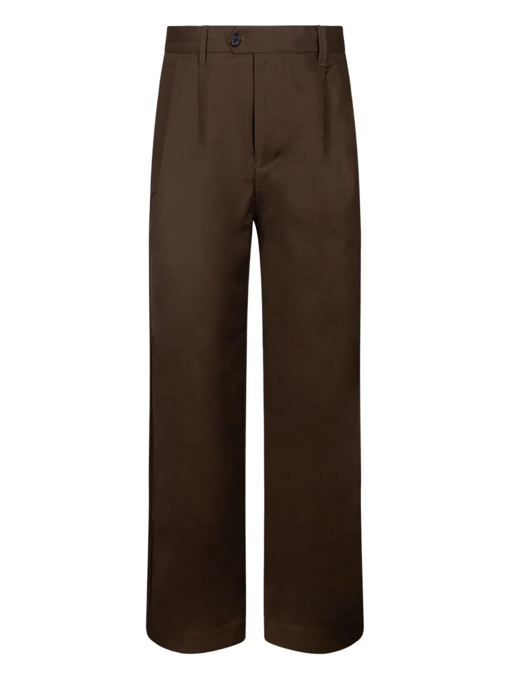 SELECTED button zip trousers | Brown | Image 1