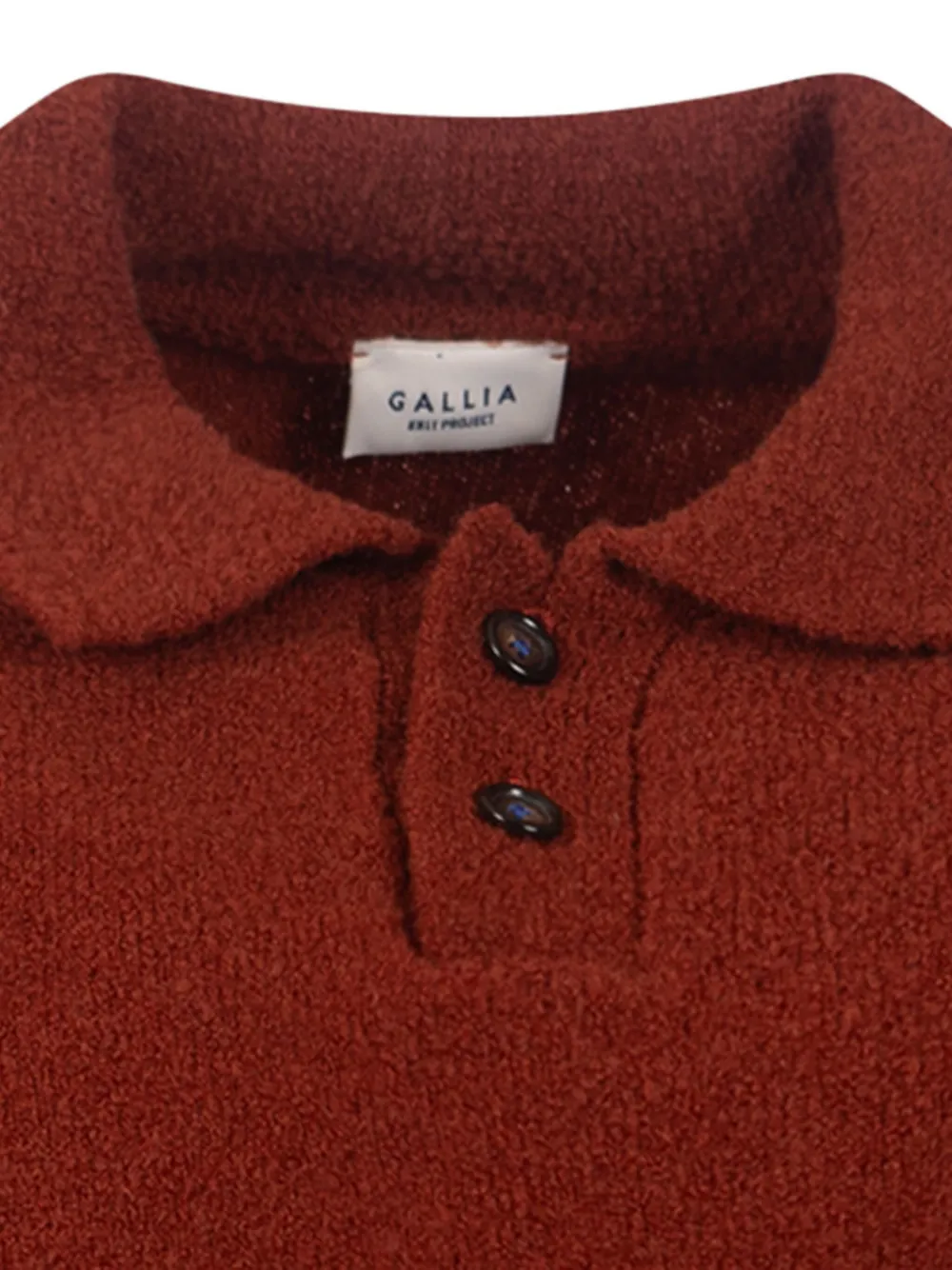  Gallia Buttoned Collar Knitted Sweater - Red 