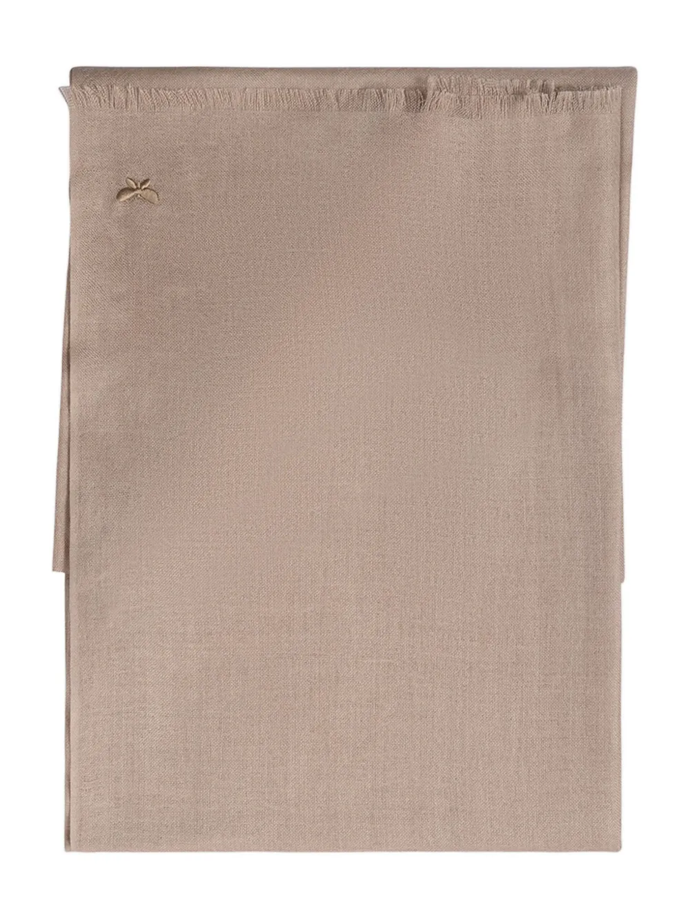 Weekend Max Mara Embroidered-detail Fringed-hem Scarf In Neutral