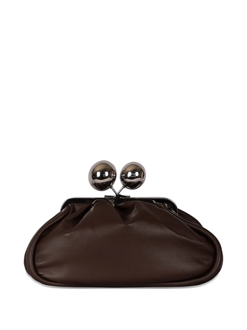 Weekend Max Mara Sphere-detail Leather Clutch Bag In Brown