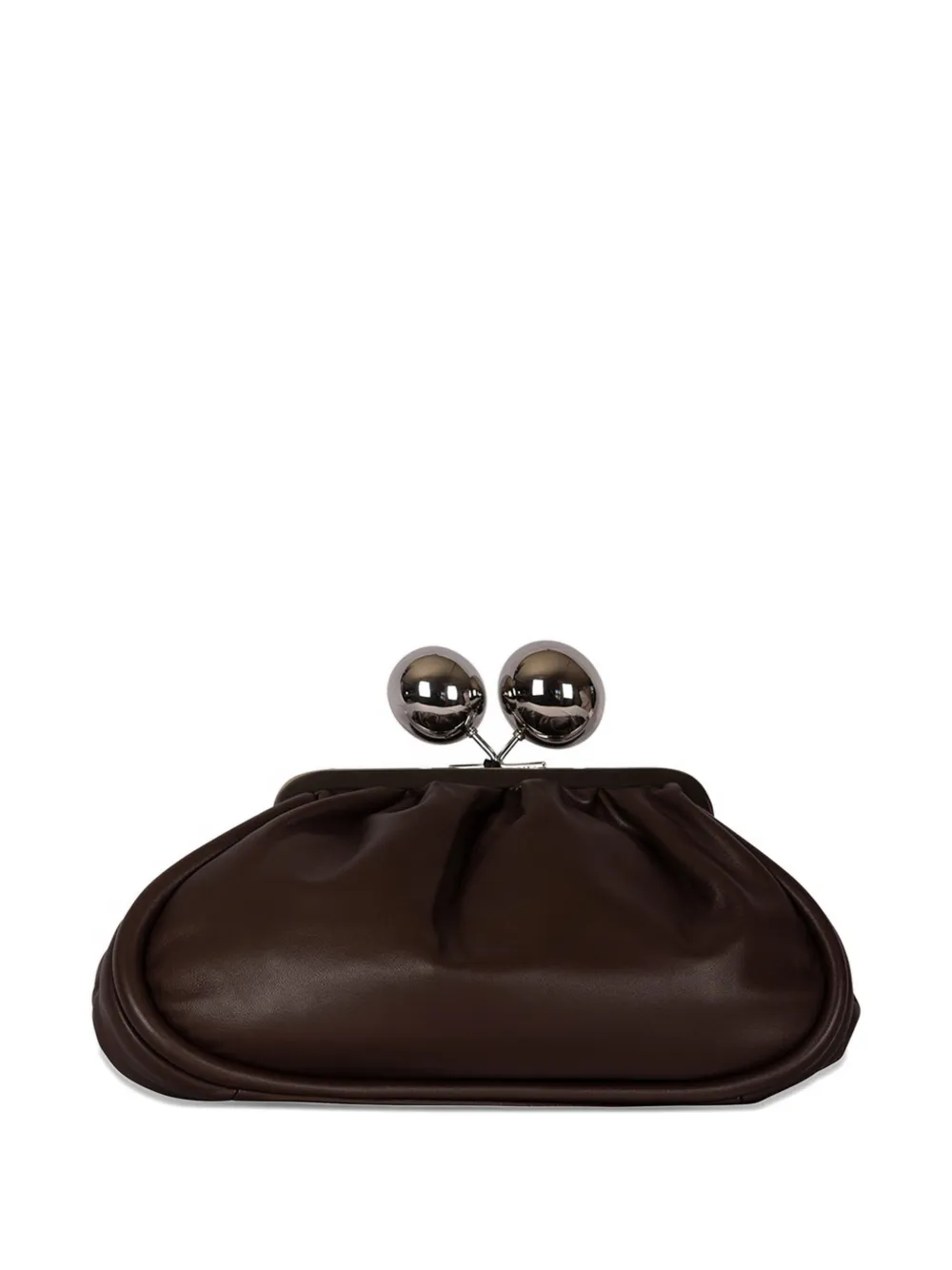 Weekend Max Mara Sphere-detail Leather Clutch Bag In Brown