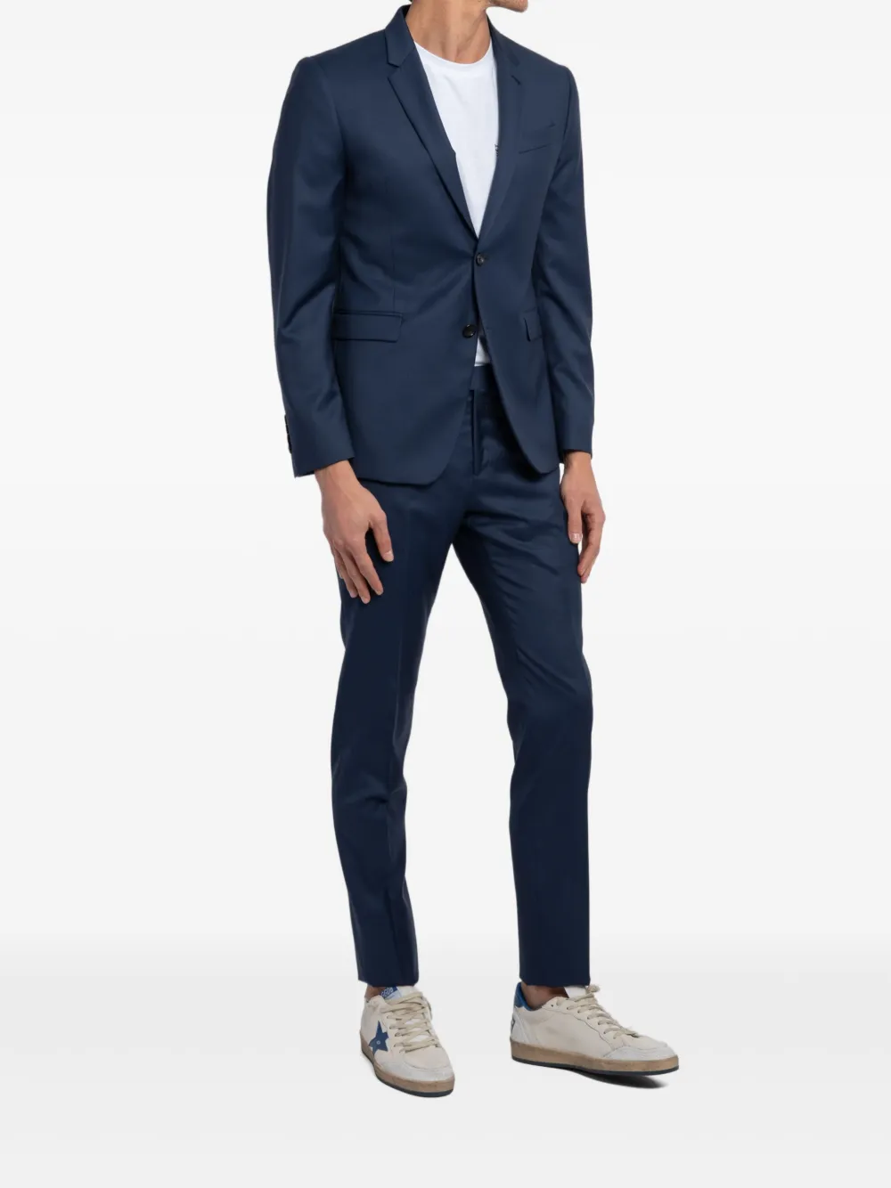 Reveres 1949 Notched-lapel Single-breasted Suit In Blue