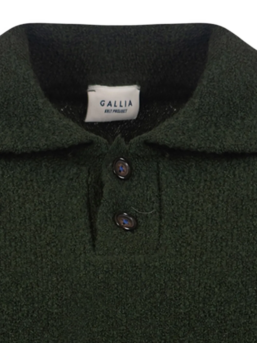 Gallia Buttoned Collared Knitted Polo Shirt In Green