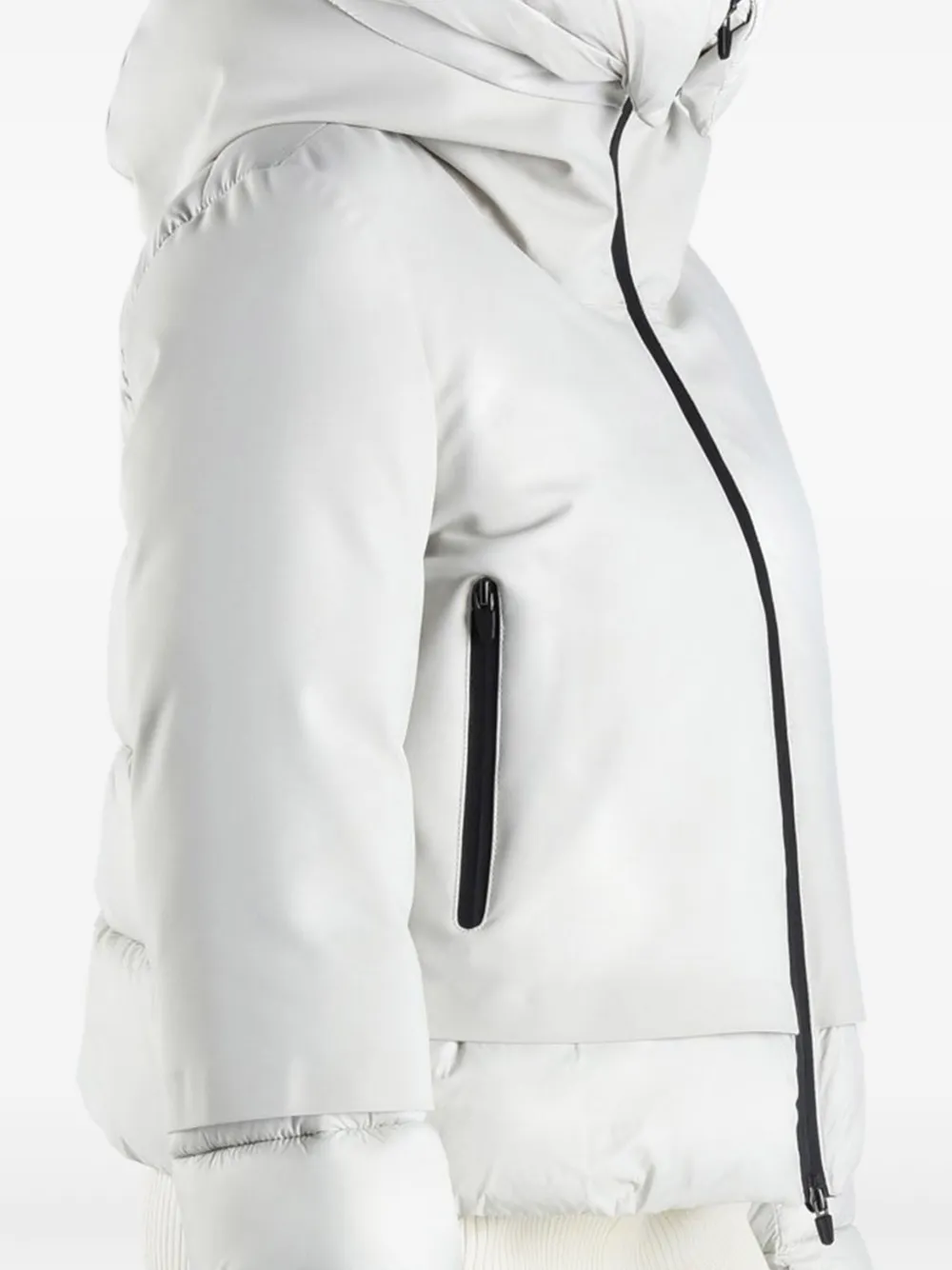 拼接连帽填充夹克