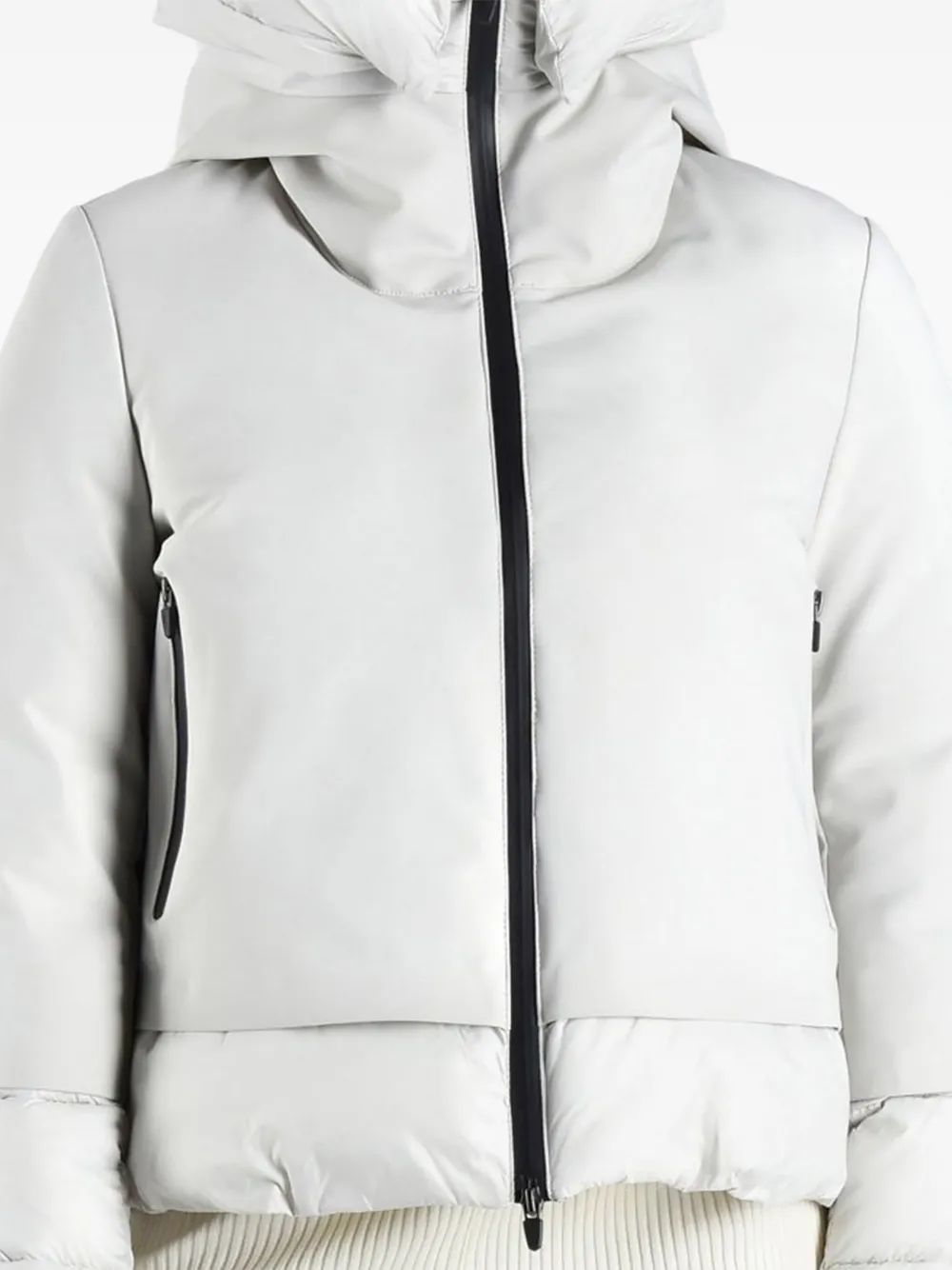 拼接连帽填充夹克