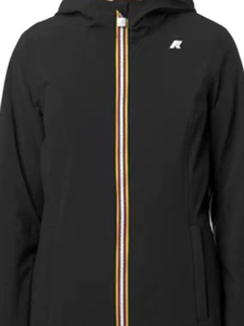 K-way Hooded Zip-up Parka Coat In Black