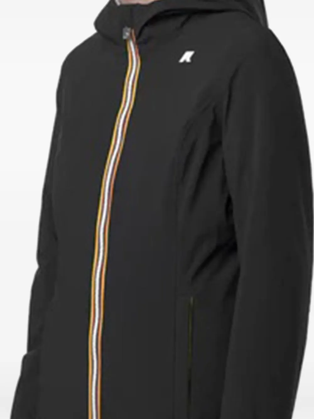 K-way Hooded Zip-up Parka Coat In Black