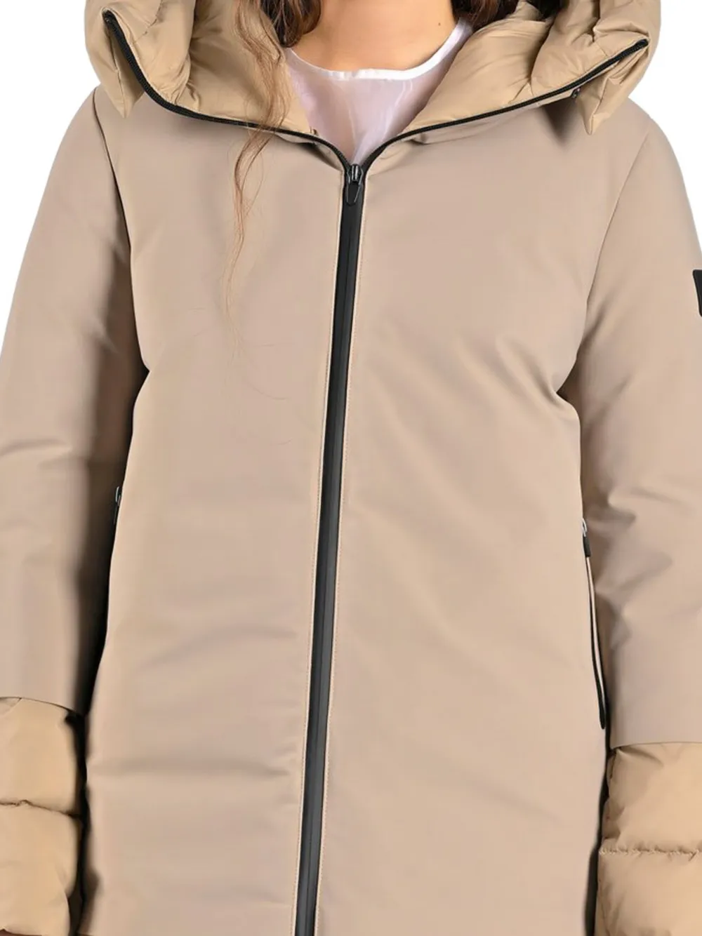 Canadian Becancour gewatteerde jas met capuchon Beige