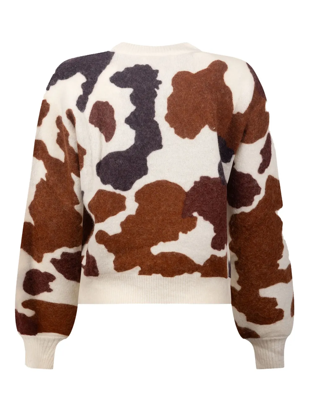 Mc2 Saint Barth Danya Cow-print Sweater In Neutral