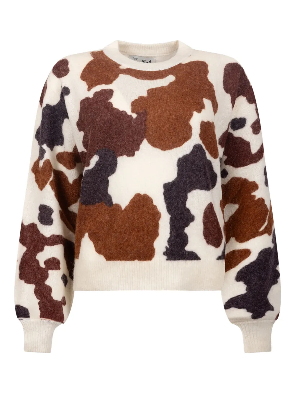 Mc2 Saint Barth Danya Cow-print Sweater In Neutral