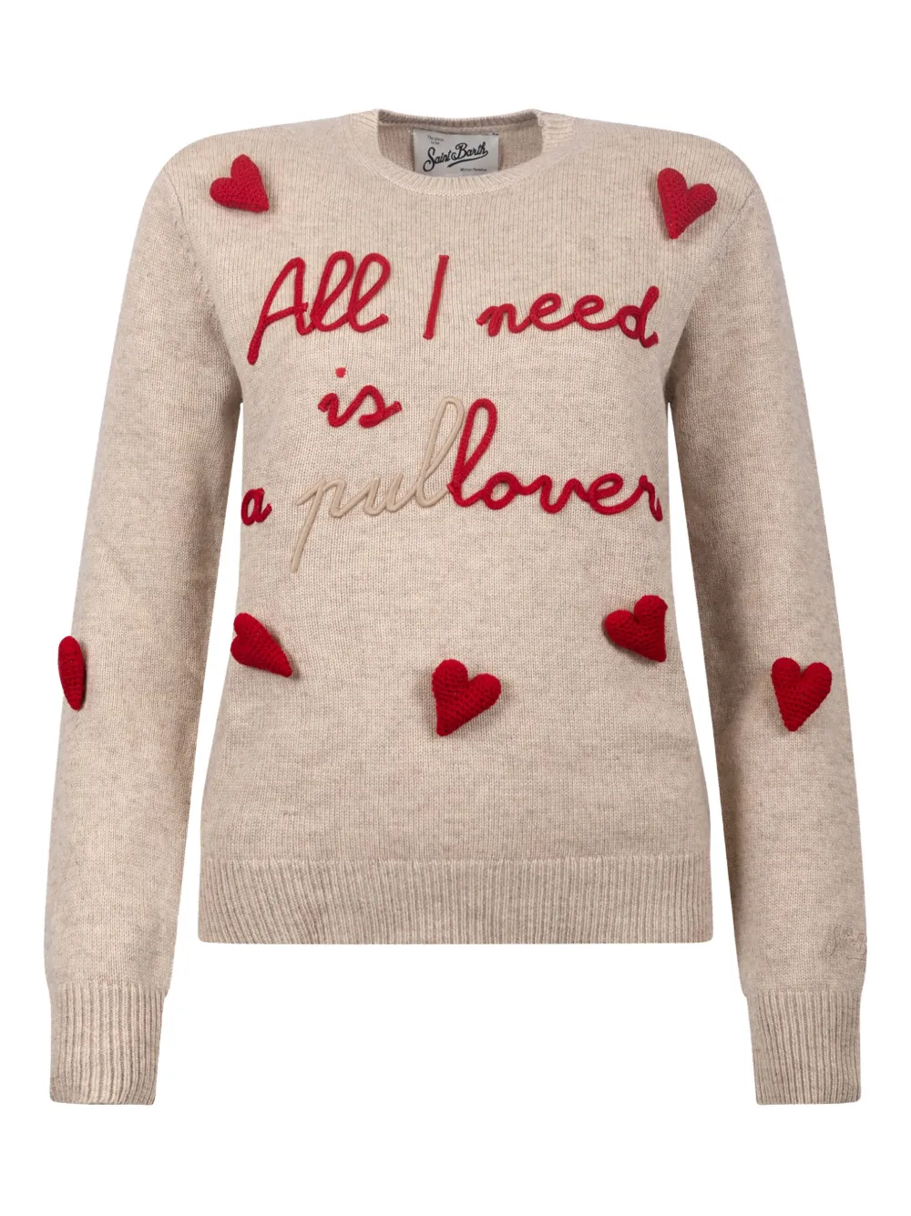 Mc2 Saint Barth Heart-detail Sweater In Neutral