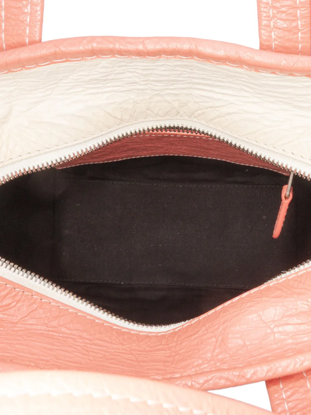 Pre-owned Balenciaga 2017 Xs Lambskin Bazar Shopper Satchel In Pink