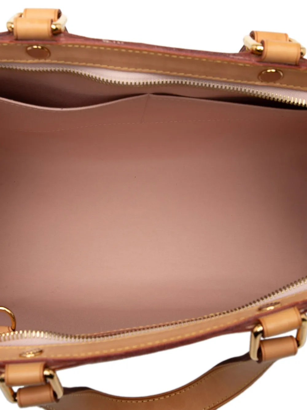 Pre-owned Louis Vuitton 2013 Monogram Vernis Brea Gm Satchel In Brown
