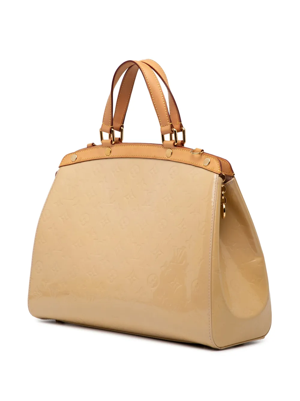 Pre-owned Louis Vuitton 2013 Monogram Vernis Brea Gm Satchel In Brown