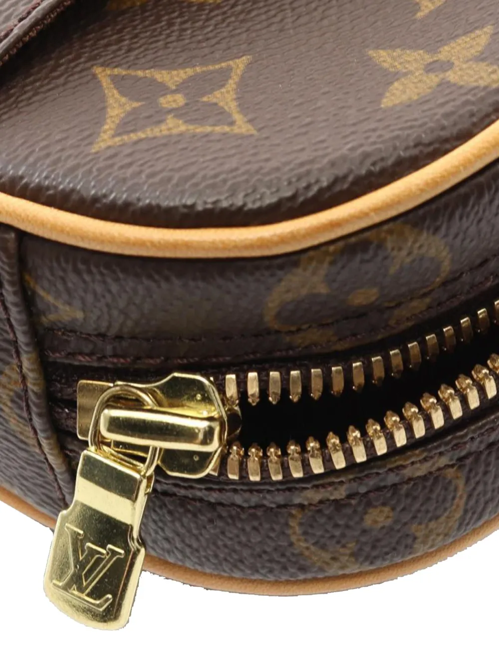 Pre-owned Louis Vuitton 2000 Monogram Pochette Gange Crossbody Bag In Brown