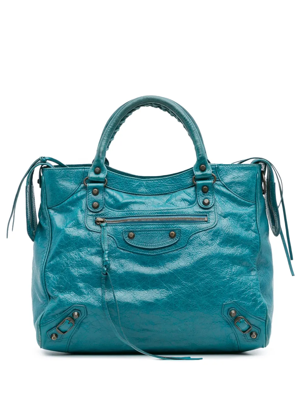 Balenciaga Pre-Owned 2012 Lambskin Motocross Classic Velo satchel | Blue | Image 1