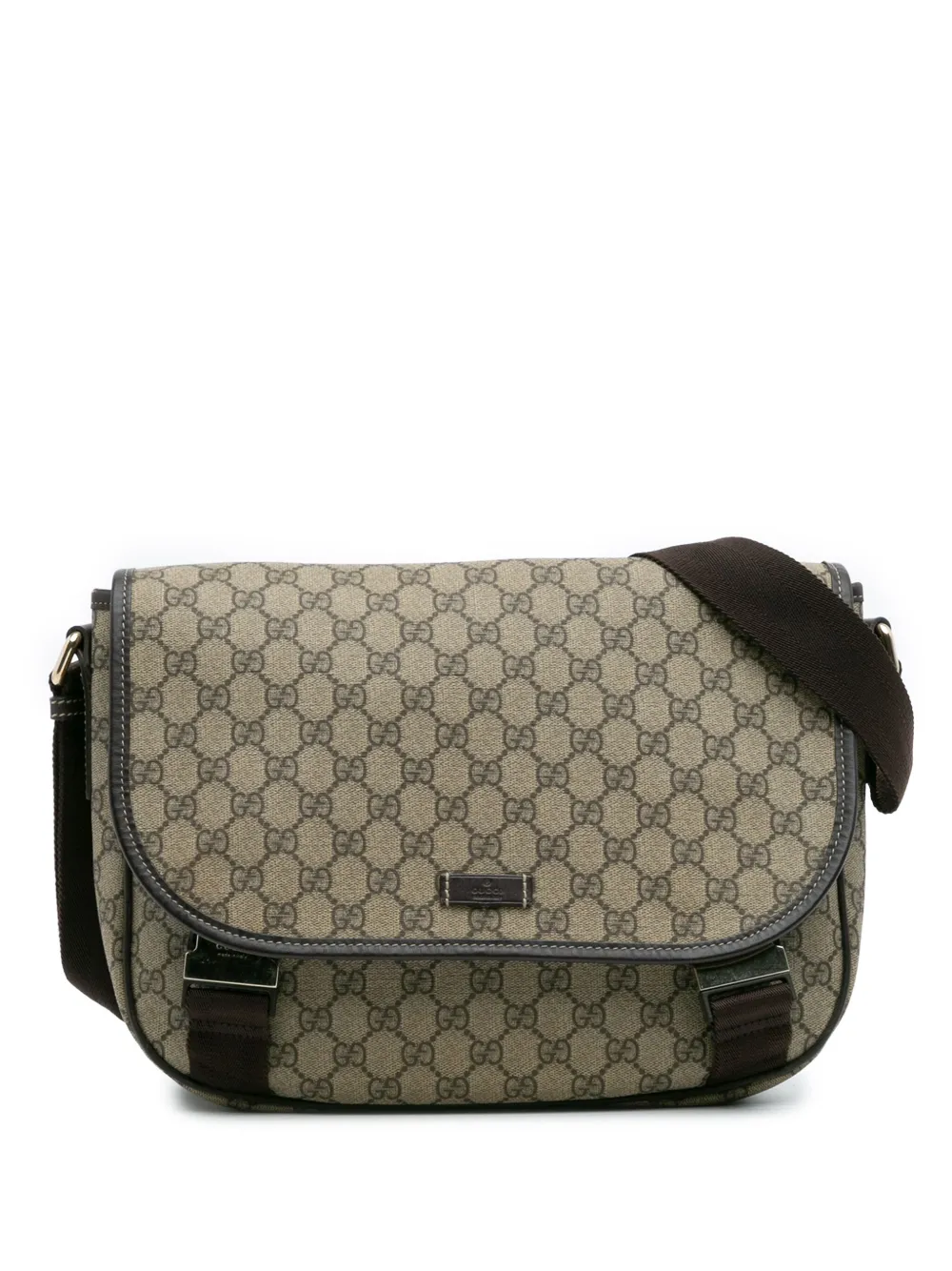 Pre-owned Gucci 2016-2025 Gg Supreme Crossbody Bag In Brown