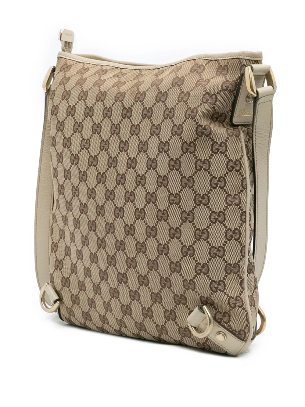 Pre-owned Gucci 2000-2015 Gg Canvas Abbey D Ring Crossbody Bag In Brown