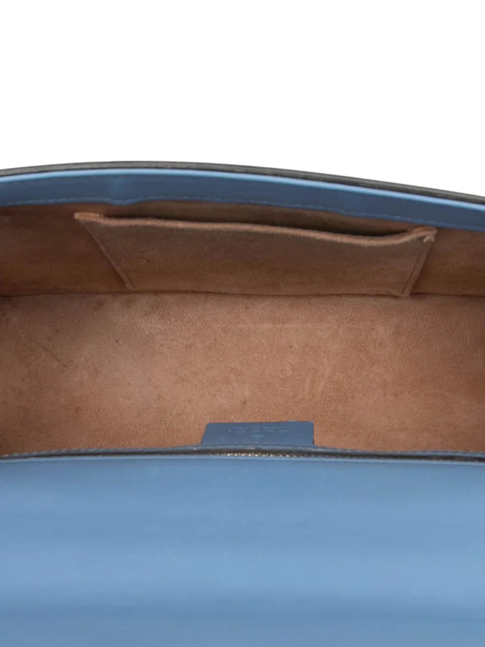 Pre-owned Gucci 2016-2025 Small Leather Sylvie Web Satchel In Blue