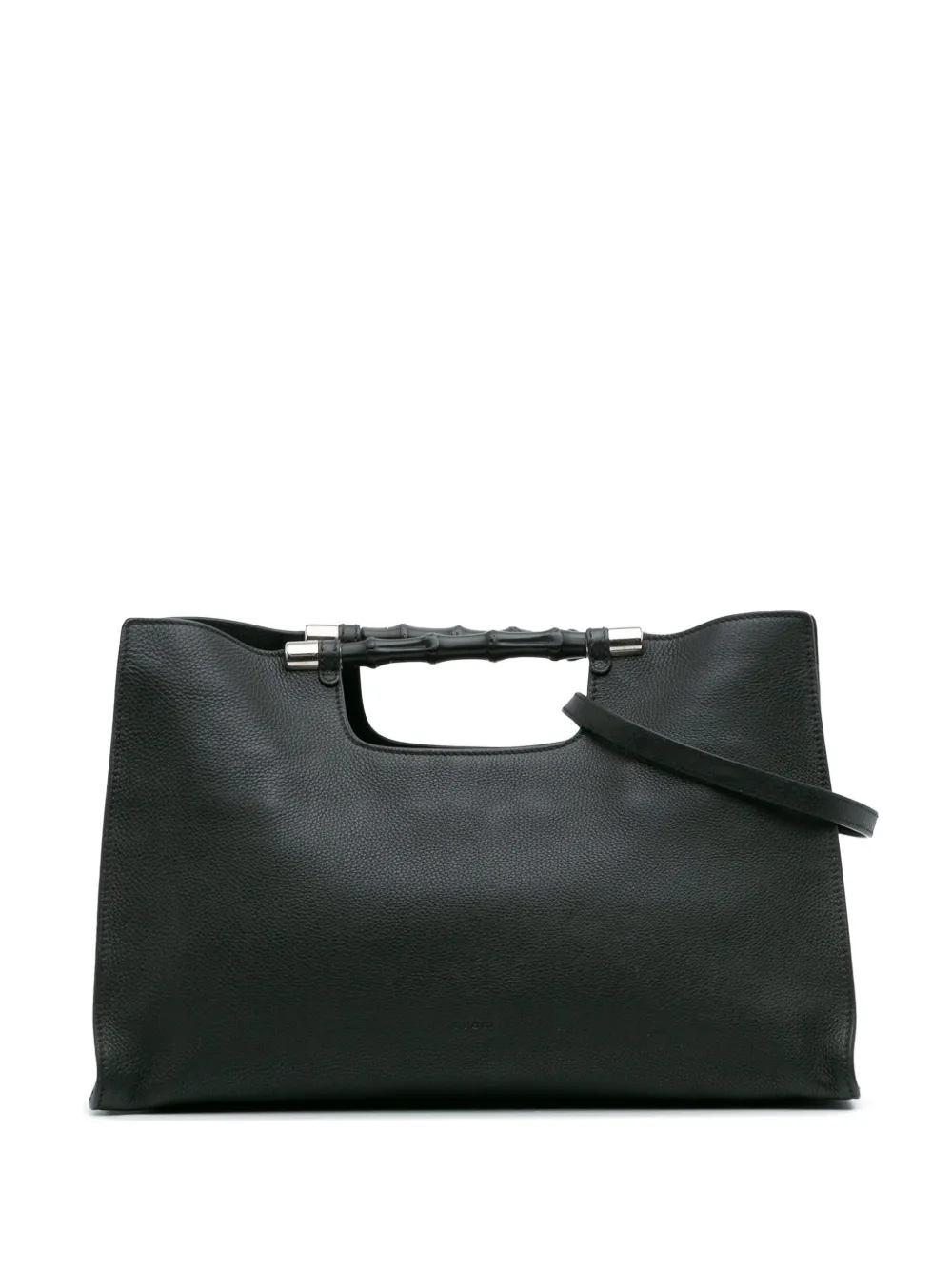 Gucci Pre-Owned 2016-2025 ミディアム カーフスキン バンブー デイリーショッパー サッチェルバッグ - ブラック