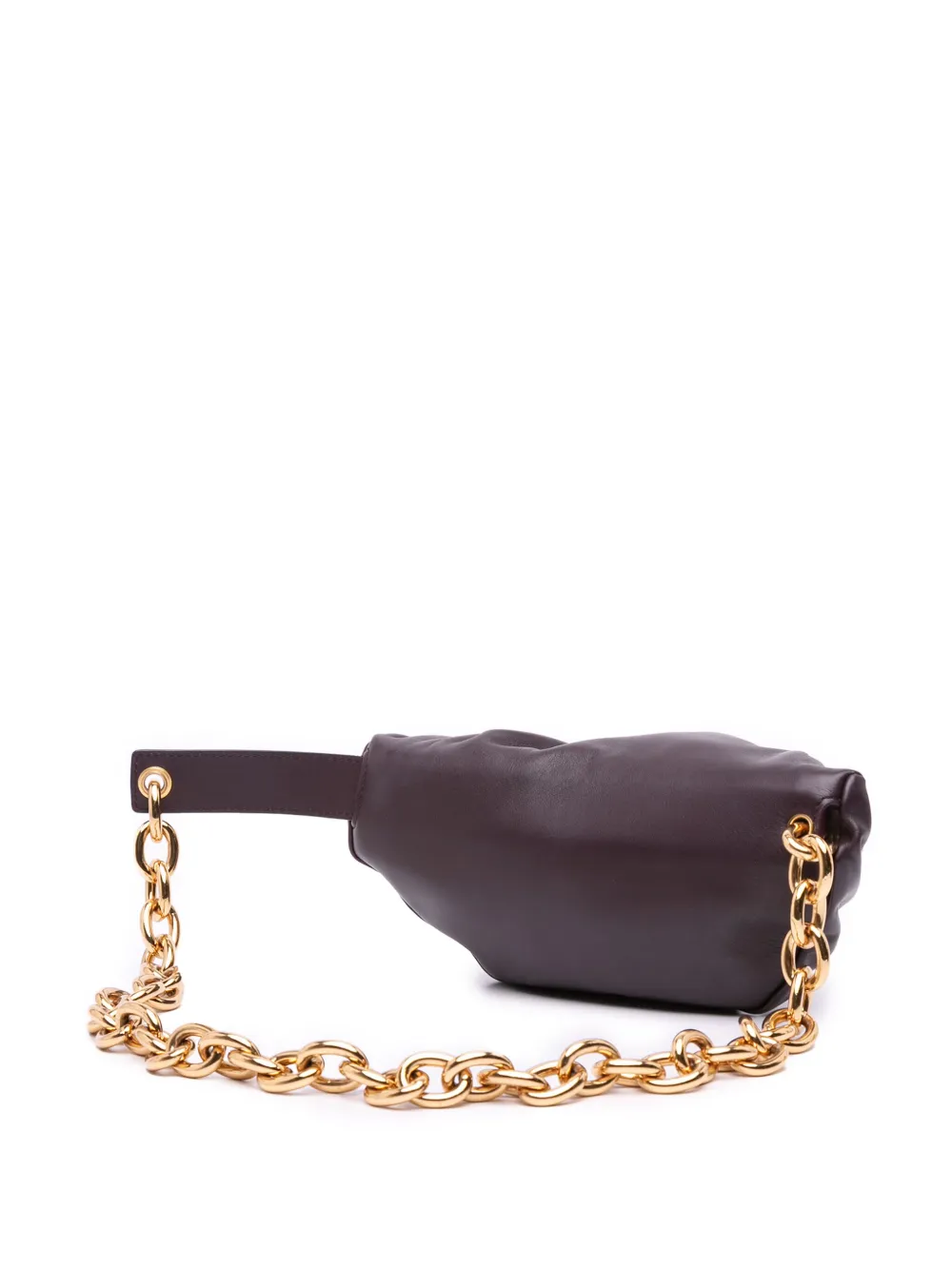 Pre-owned Bottega Veneta 2012-2025 Lambskin Chain Pouch Belt Bag In Brown