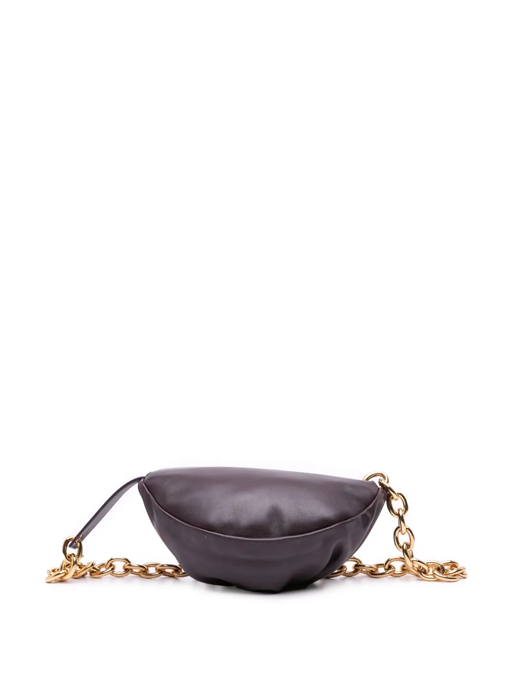 Pre-owned Bottega Veneta 2012-2025 Lambskin Chain Pouch Belt Bag In Brown