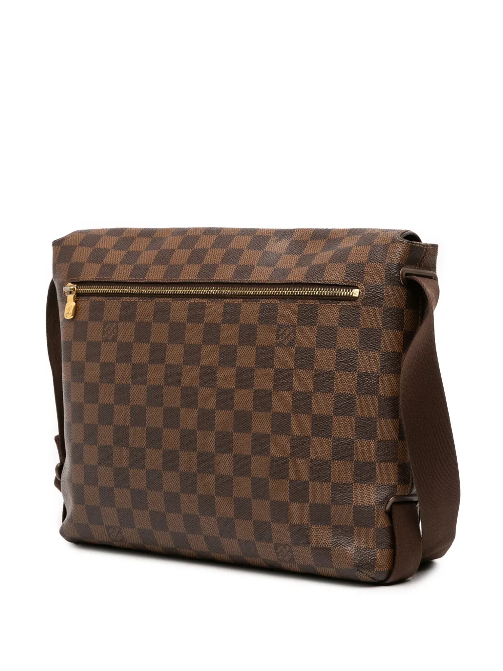 Pre-owned Louis Vuitton 2011 Damier Ebene Brooklyn Mm Crossbody Bag In Brown