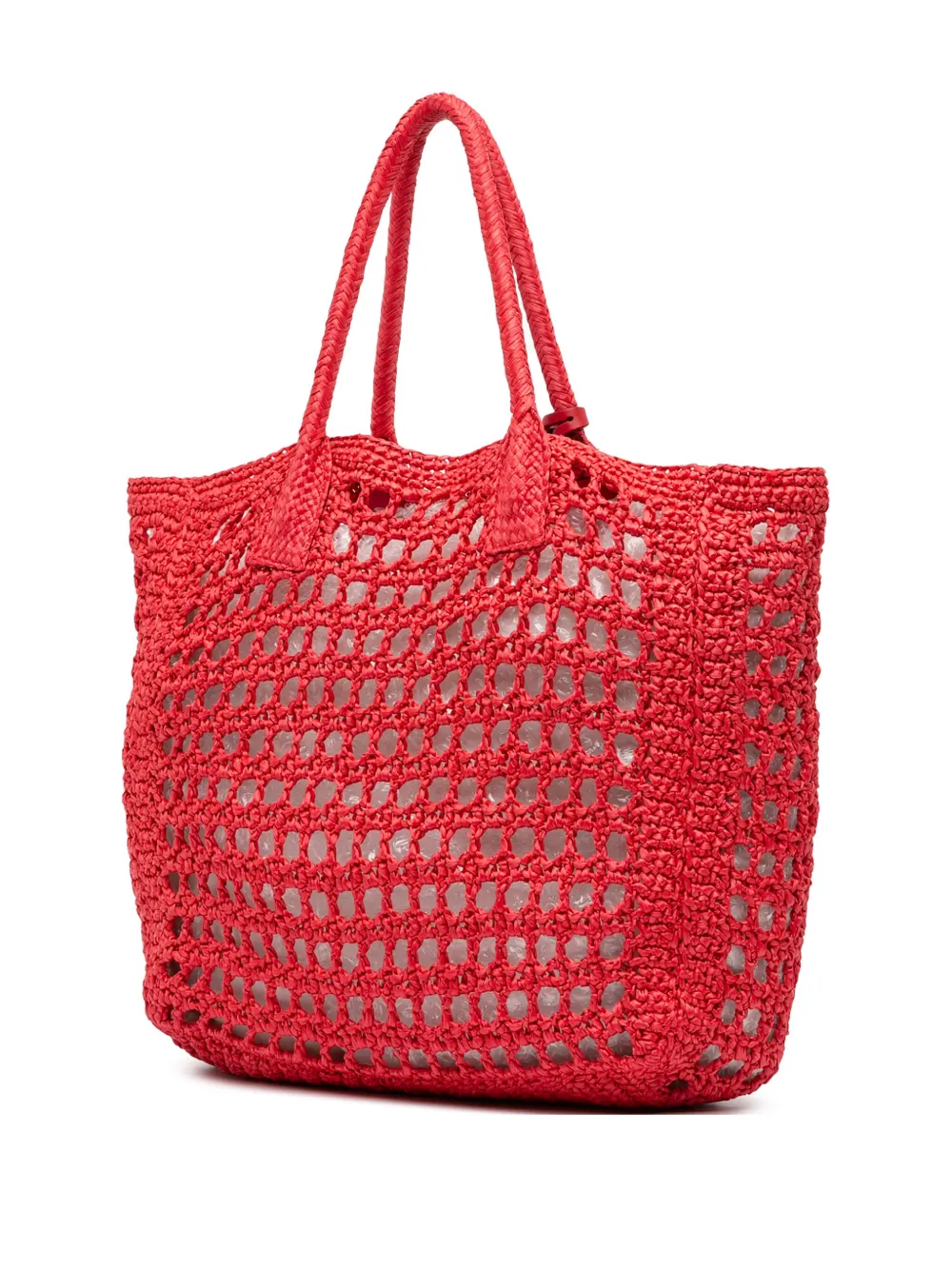 Pre-owned Dolce & Gabbana 2010-2025 Raffia Tote Bag In Red