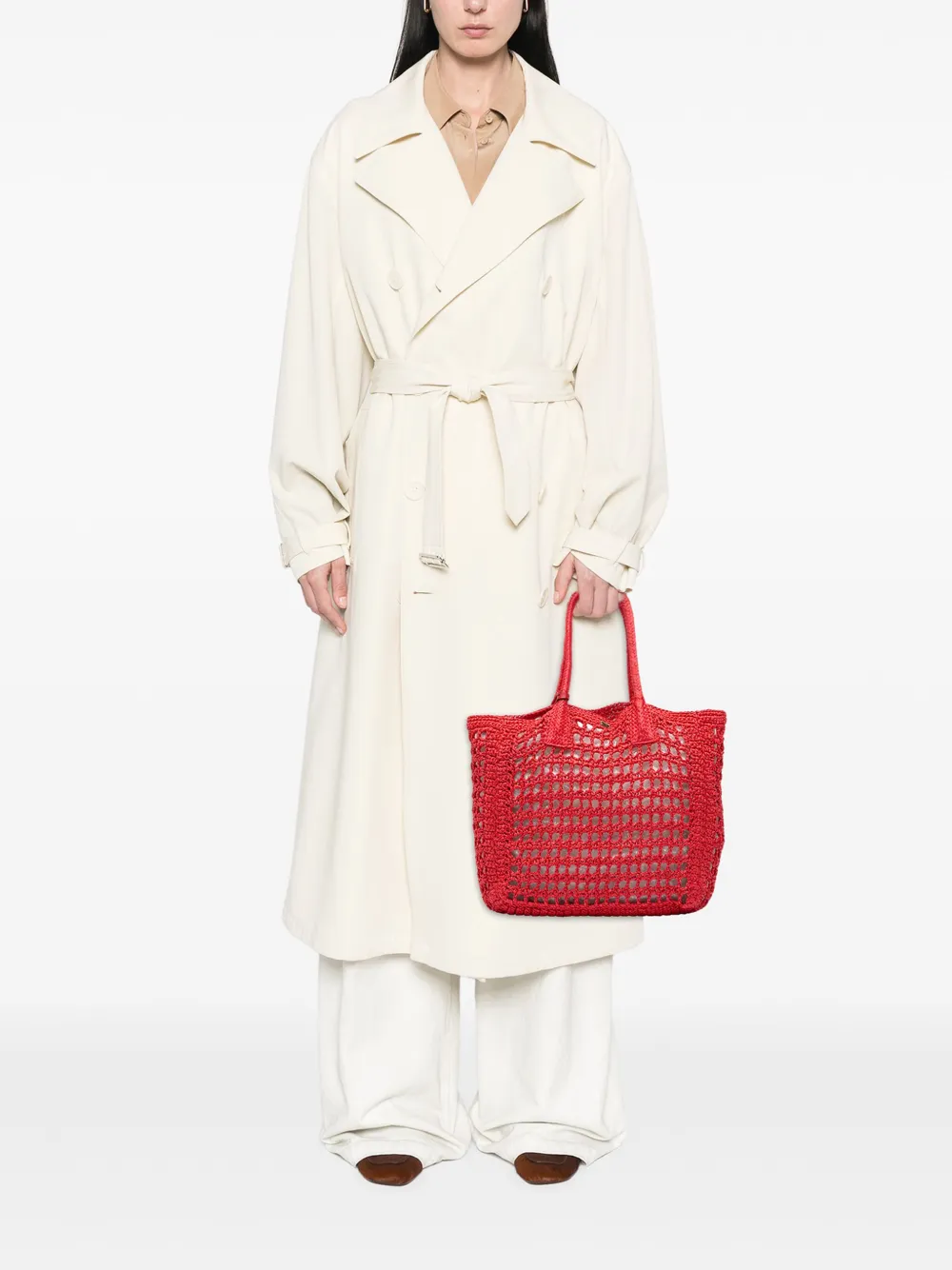 Pre-owned Dolce & Gabbana 2010-2025 Raffia Tote Bag In Red
