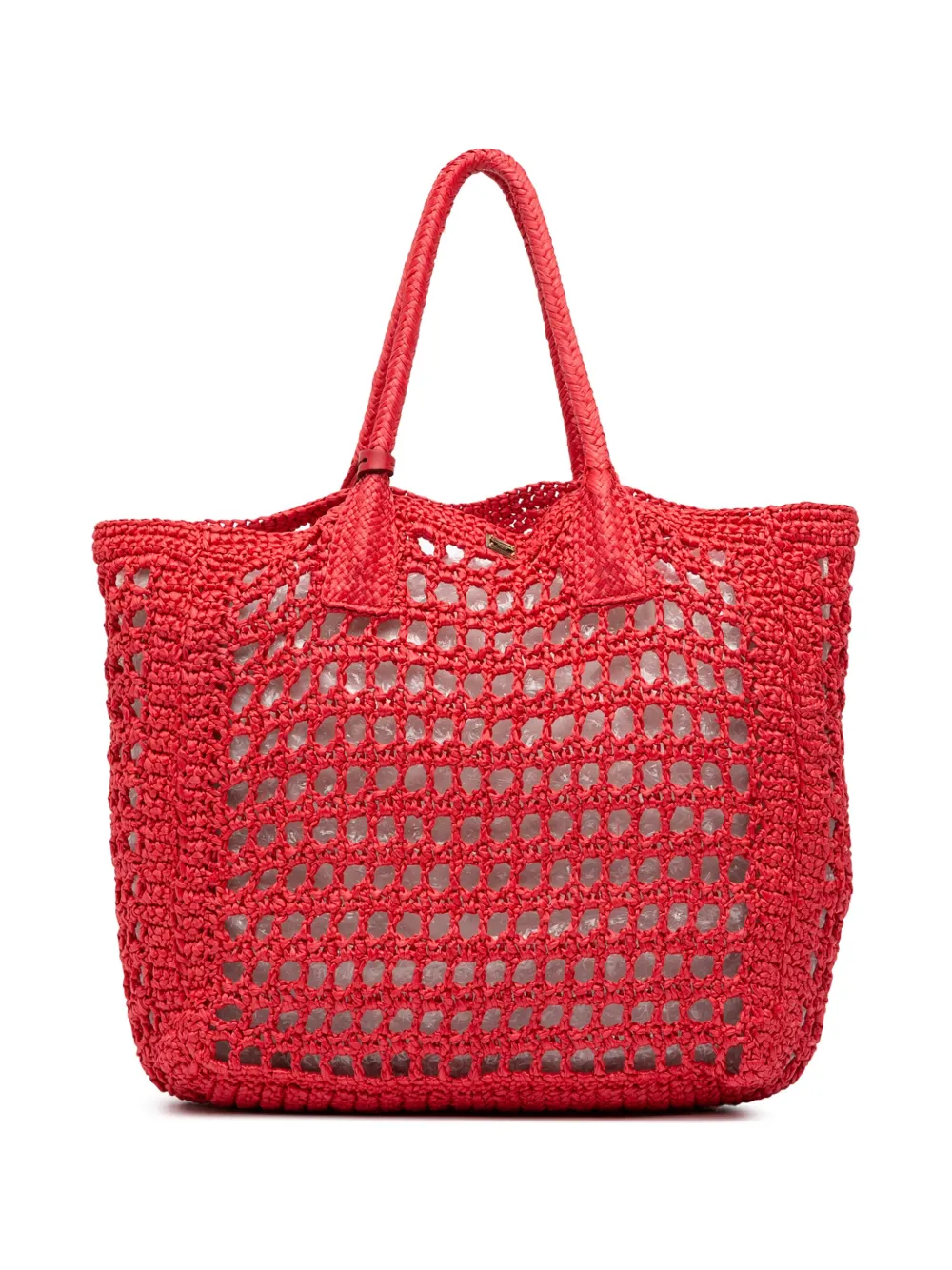 Pre-owned Dolce & Gabbana 2010-2025 Raffia Tote Bag In Red