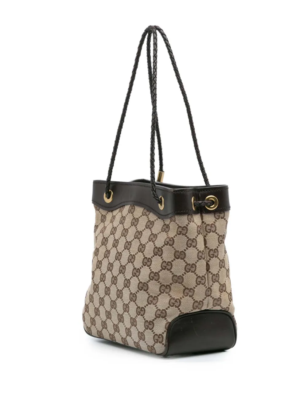 Pre-owned Gucci 2000-2015 Gg Canvas Gifford Tote Bag In Brown