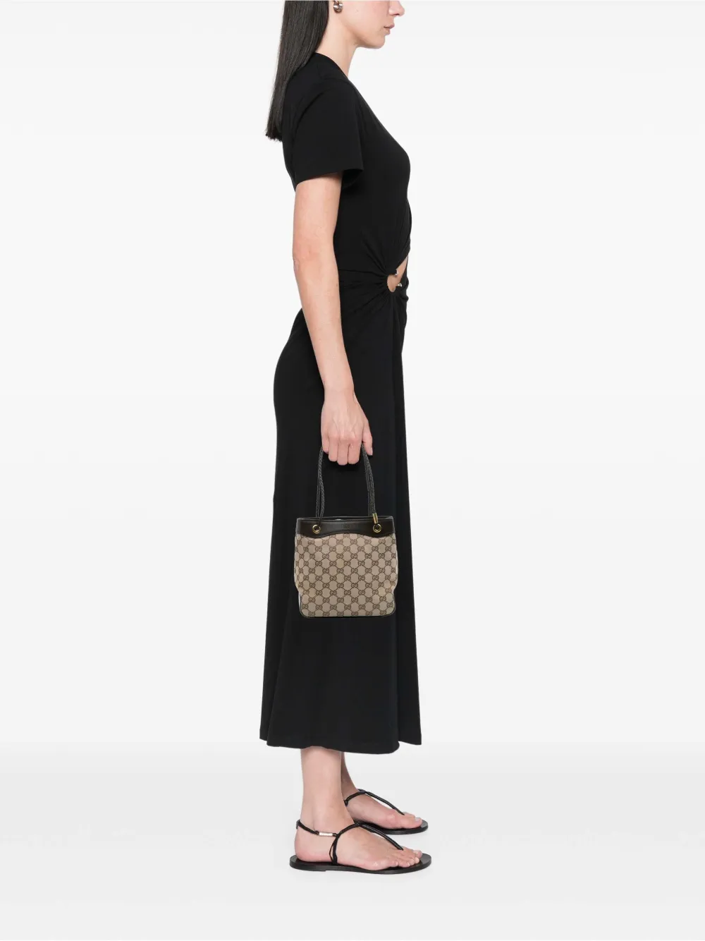 Pre-owned Gucci 2000-2015 Gg Canvas Gifford Tote Bag In Brown