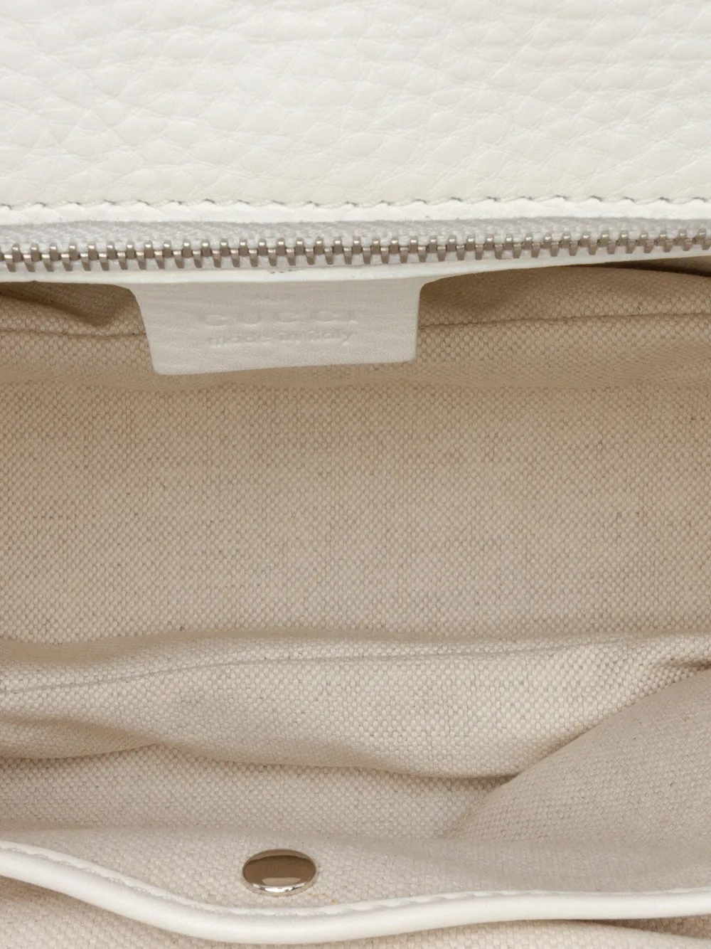Pre-owned Gucci 2016-2025 Medium Calfskin New Bamboo Top Handle Bag Satchel In White