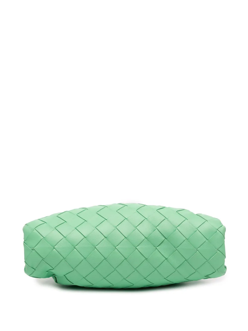 Pre-owned Bottega Veneta 2012-2025 Nappa Intrecciato The Mini Pouch Crossbody Bag In Green