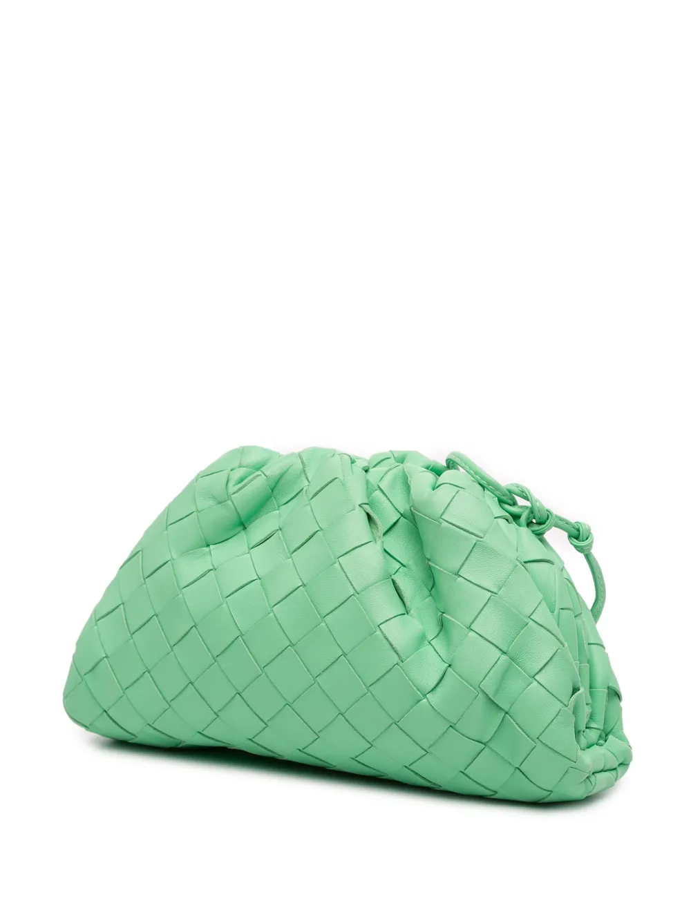 Pre-owned Bottega Veneta 2012-2025 Nappa Intrecciato The Mini Pouch Crossbody Bag In Green