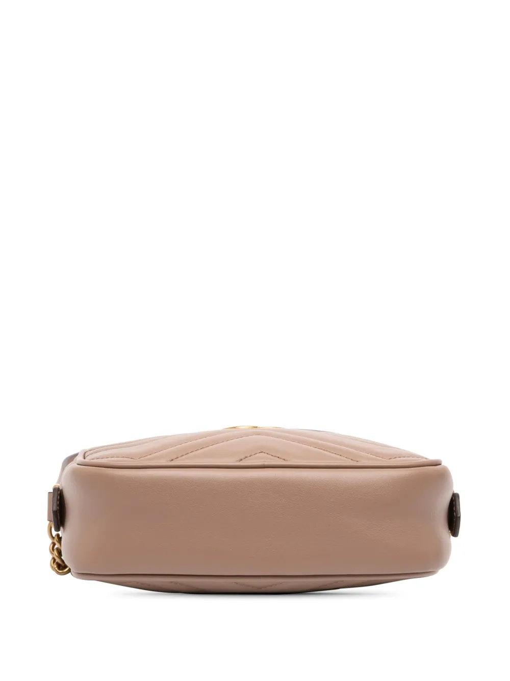 Pre-owned Gucci 2016-2025 Mini Gg Marmont Matelasse Leather Crossbody Bag In Brown