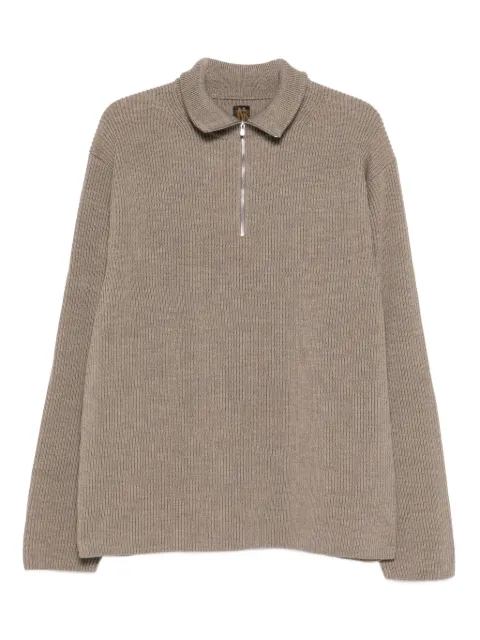 Batoner Japan zip ribbed sweater