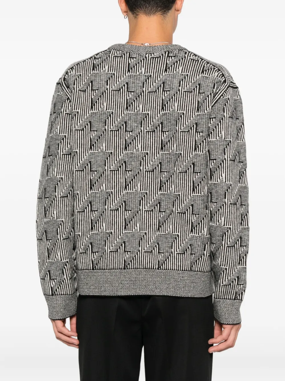 Paul Smith Gebreide trui met geometrisch patroon Grijs