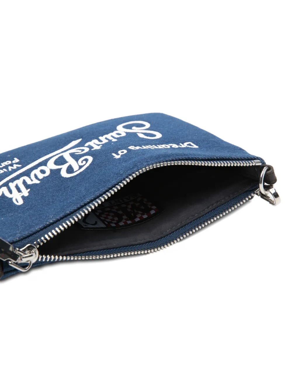 Mc2 Saint Barth Zip Logo Shoulder Bag In Blue
