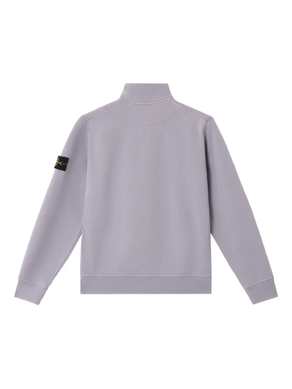 Stone Island Junior Sweater met halve rits en badge Paars