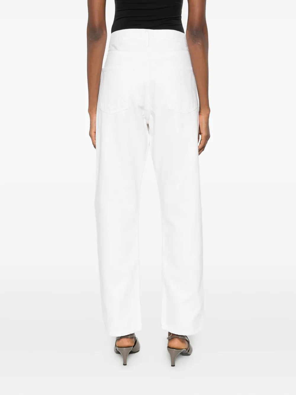 Agolde Five-pocket Denim Trousers In White