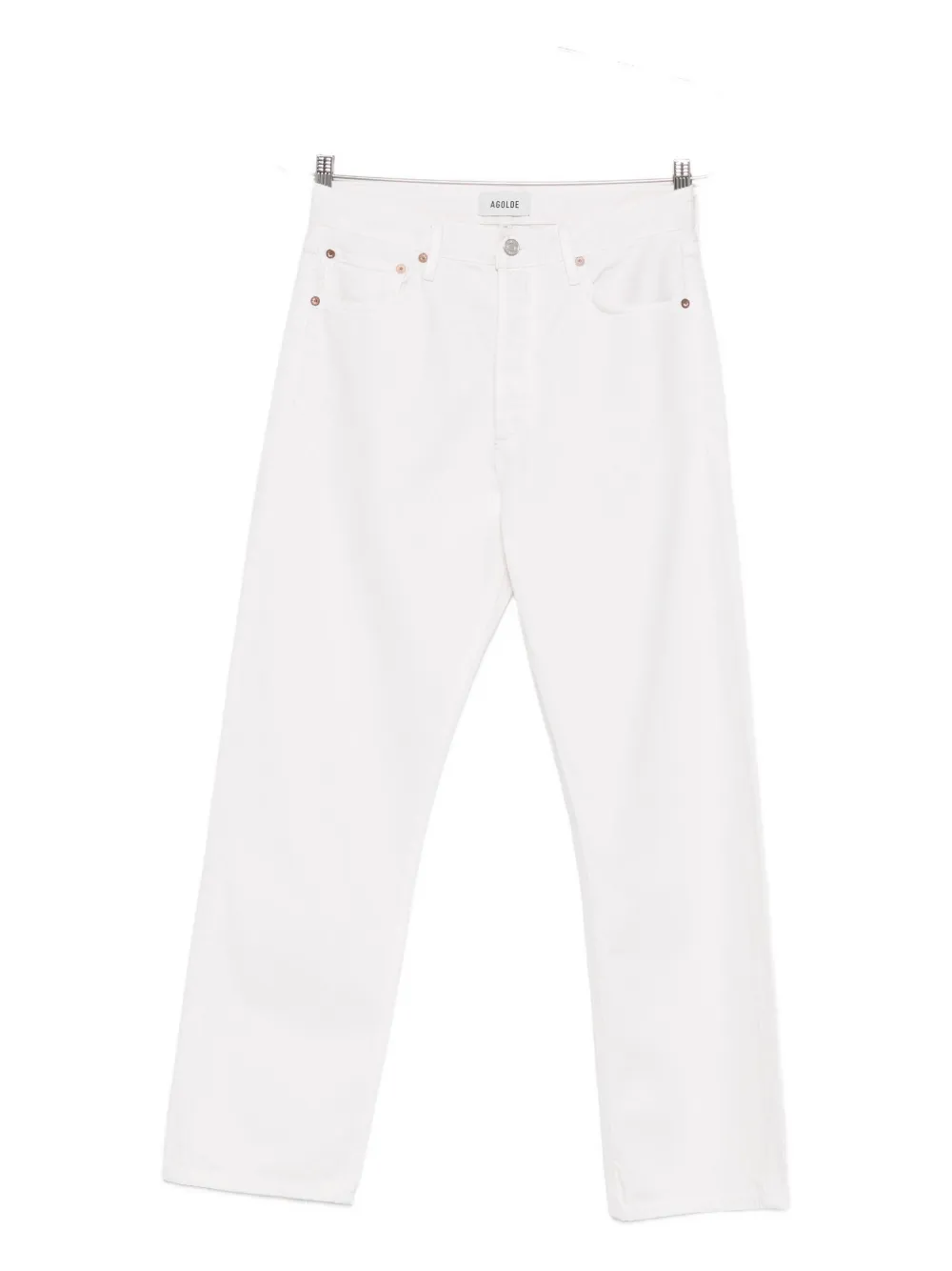 Agolde Five-pocket Denim Trousers In White