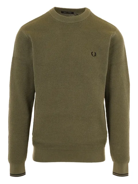 Fred Perry textured-knit logo-detail sweater